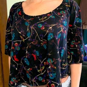 Cold shoulder crop dress shirt